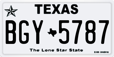 TX license plate BGY5787