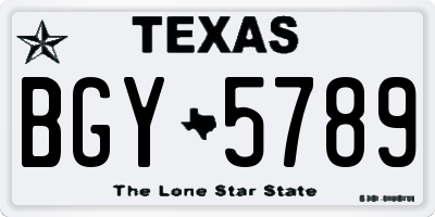 TX license plate BGY5789