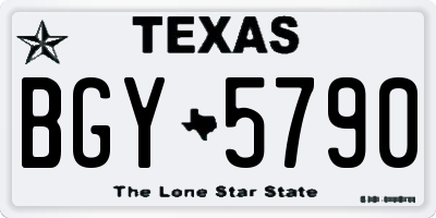 TX license plate BGY5790