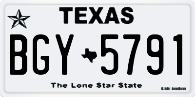 TX license plate BGY5791