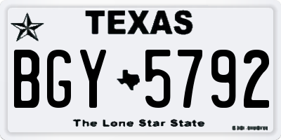 TX license plate BGY5792