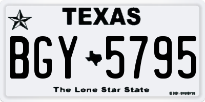 TX license plate BGY5795