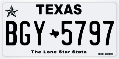 TX license plate BGY5797