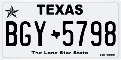 TX license plate BGY5798