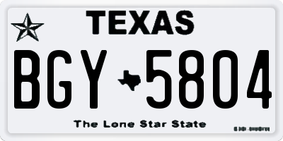 TX license plate BGY5804