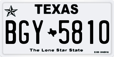 TX license plate BGY5810