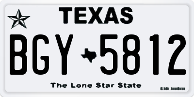 TX license plate BGY5812