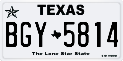 TX license plate BGY5814