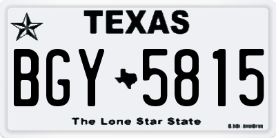 TX license plate BGY5815