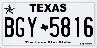 TX license plate BGY5816