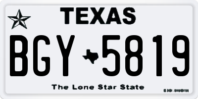 TX license plate BGY5819