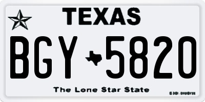 TX license plate BGY5820