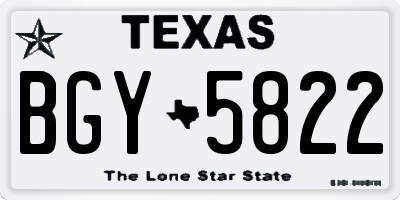 TX license plate BGY5822