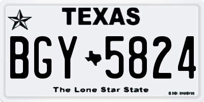 TX license plate BGY5824