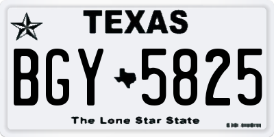 TX license plate BGY5825