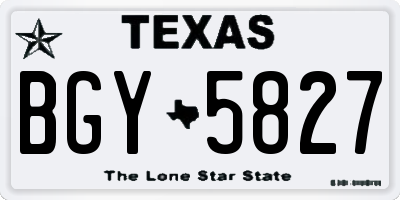 TX license plate BGY5827