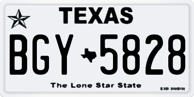 TX license plate BGY5828