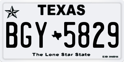 TX license plate BGY5829