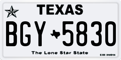 TX license plate BGY5830