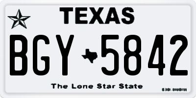 TX license plate BGY5842