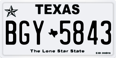 TX license plate BGY5843