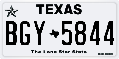 TX license plate BGY5844