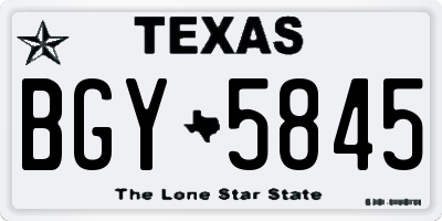 TX license plate BGY5845