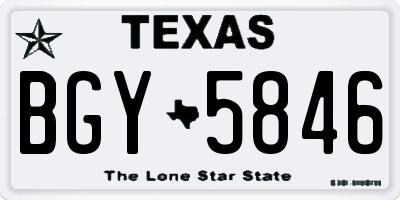 TX license plate BGY5846