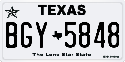 TX license plate BGY5848