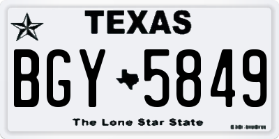 TX license plate BGY5849