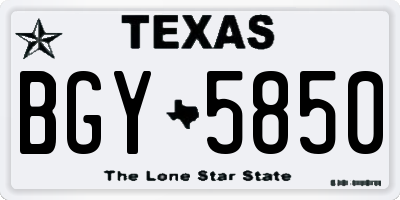 TX license plate BGY5850