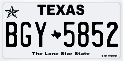 TX license plate BGY5852