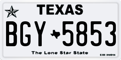 TX license plate BGY5853