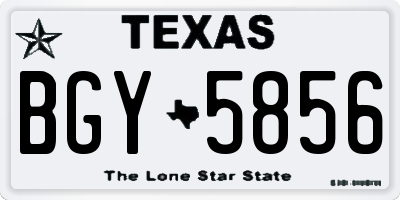 TX license plate BGY5856