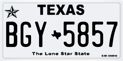TX license plate BGY5857