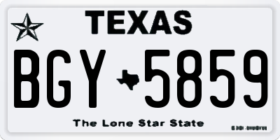 TX license plate BGY5859