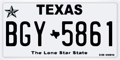 TX license plate BGY5861