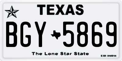 TX license plate BGY5869