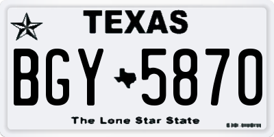 TX license plate BGY5870