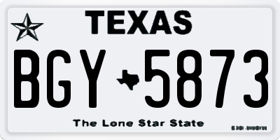 TX license plate BGY5873