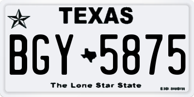 TX license plate BGY5875