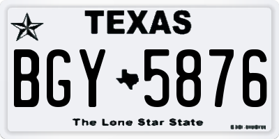 TX license plate BGY5876