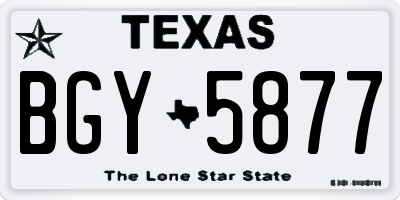 TX license plate BGY5877
