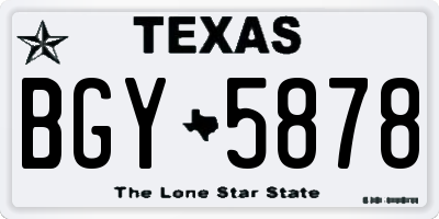 TX license plate BGY5878