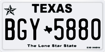 TX license plate BGY5880