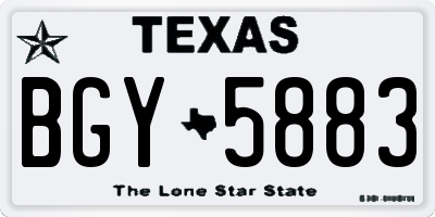 TX license plate BGY5883