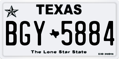 TX license plate BGY5884