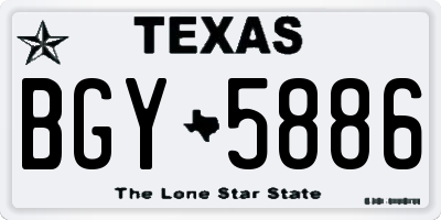 TX license plate BGY5886
