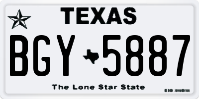TX license plate BGY5887