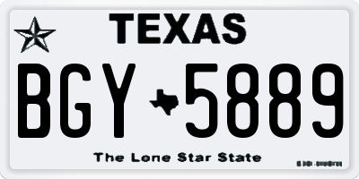 TX license plate BGY5889